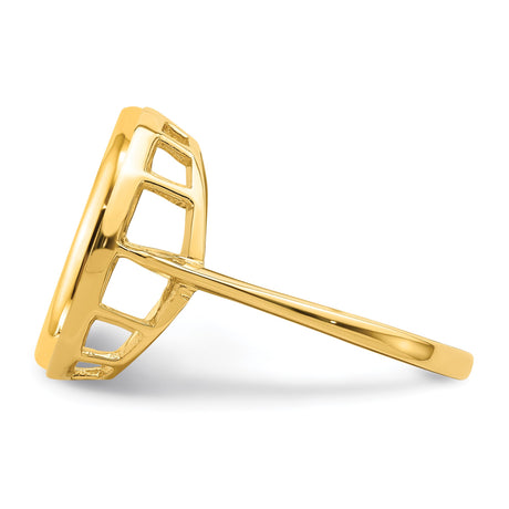 14 mm 14k Yellow Gold coin bezel ring for Australian $5 Lunar — additional image