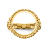 14 mm 14k Yellow Gold coin bezel ring for Australian $5 Lunar — additional image