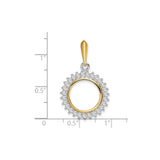 14 mm 14k Multi-Tone Gold coin bezel for Australian $5 Lunar — size reference (ruler)