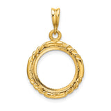 14 mm 14k Yellow Gold coin bezel for Australian $5 Nugget — additional image