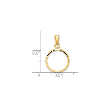 14 mm 14k Yellow Gold coin bezel for Australian $5 Nugget — size reference (ruler)