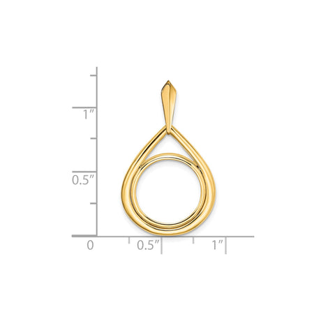 14 mm 14k Yellow Gold coin bezel for Australian $5 Nugget — size reference (ruler)