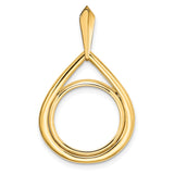 14 mm 14k Yellow Gold coin bezel for Australian $5 Nugget