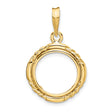 14 mm 14k Yellow Gold coin bezel for Australian $5 Nugget