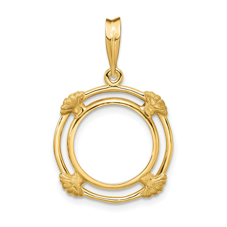 14 mm 14k Yellow Gold coin bezel for Australian $5 Nugget