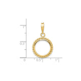 14 mm 14k Yellow Gold coin bezel for Australian $5 Nugget — size reference (ruler)