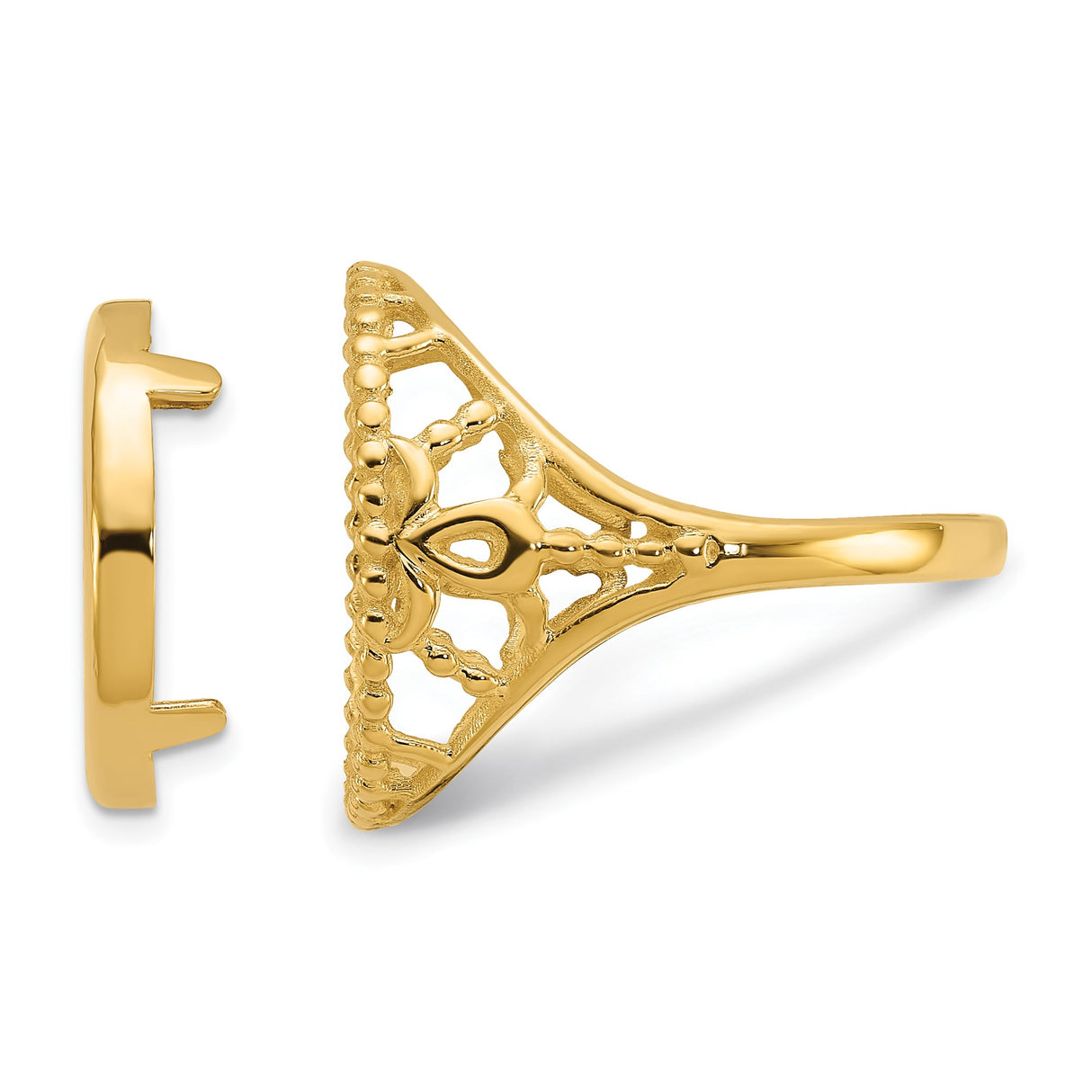 14 mm 14k Yellow Gold coin bezel ring for Australian $5 Nugget — additional image