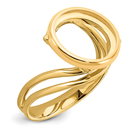 14 mm 14k Yellow Gold coin bezel ring for Australian $5 Nugget