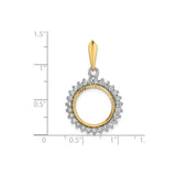14 mm 14k Multi-Tone Gold coin bezel for Australian $5 Nugget — size reference (ruler)