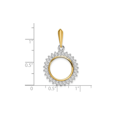 14 mm 14k Multi-Tone Gold coin bezel for Australian $5 Nugget — size reference (ruler)