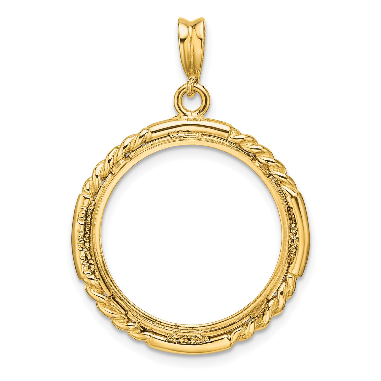 20 mm 14k Yellow Gold coin bezel for Australian $25 Nugget — additional image