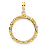 20 mm 14k Yellow Gold coin bezel for Australian $25 Nugget