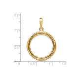 20 mm 14k Yellow Gold coin bezel for Australian $25 Nugget — size reference (ruler)
