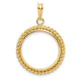 20 mm 14k Yellow Gold coin bezel for Australian $25 Nugget