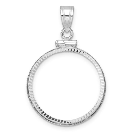 22 mm 14k White Gold coin bezel for Australian Half Sovereign