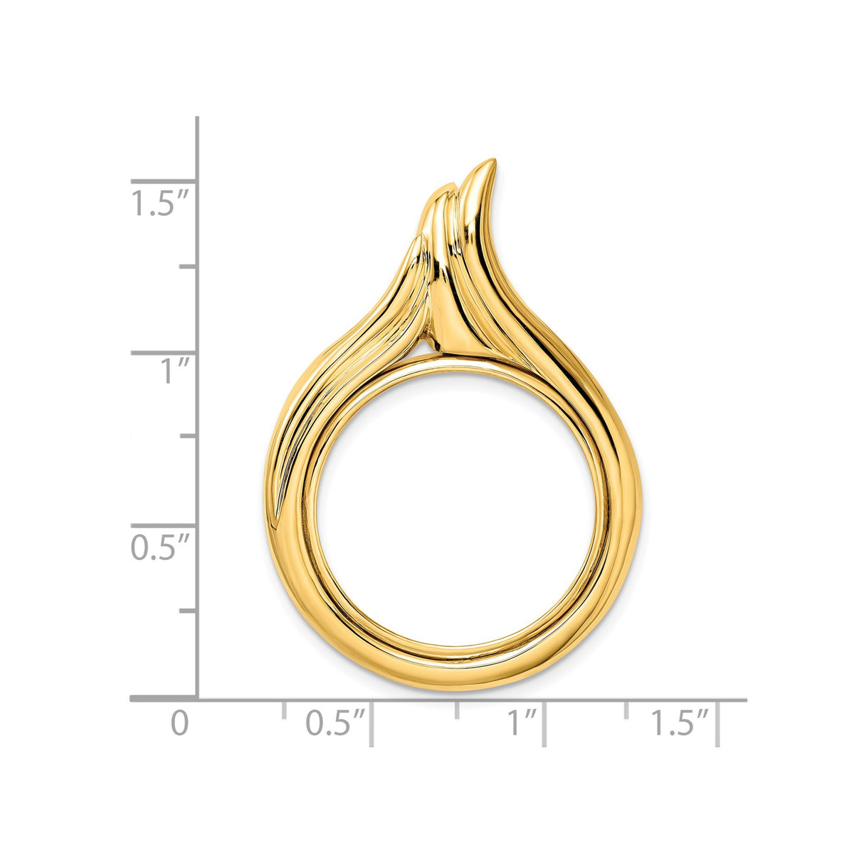 22 mm 14k Yellow Gold coin bezel for Australian Sovereign — size reference (ruler)