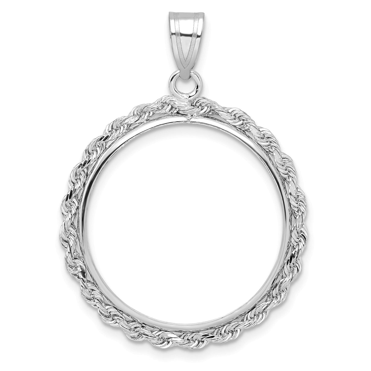 22 mm 14k White Gold coin bezel for Australian Sovereign