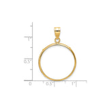 22 mm 14k Yellow Gold coin bezel for Australian Sovereign — size reference (ruler)