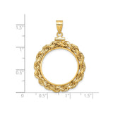 22 mm 14k Yellow Gold coin bezel for Australian Sovereign — size reference (ruler)