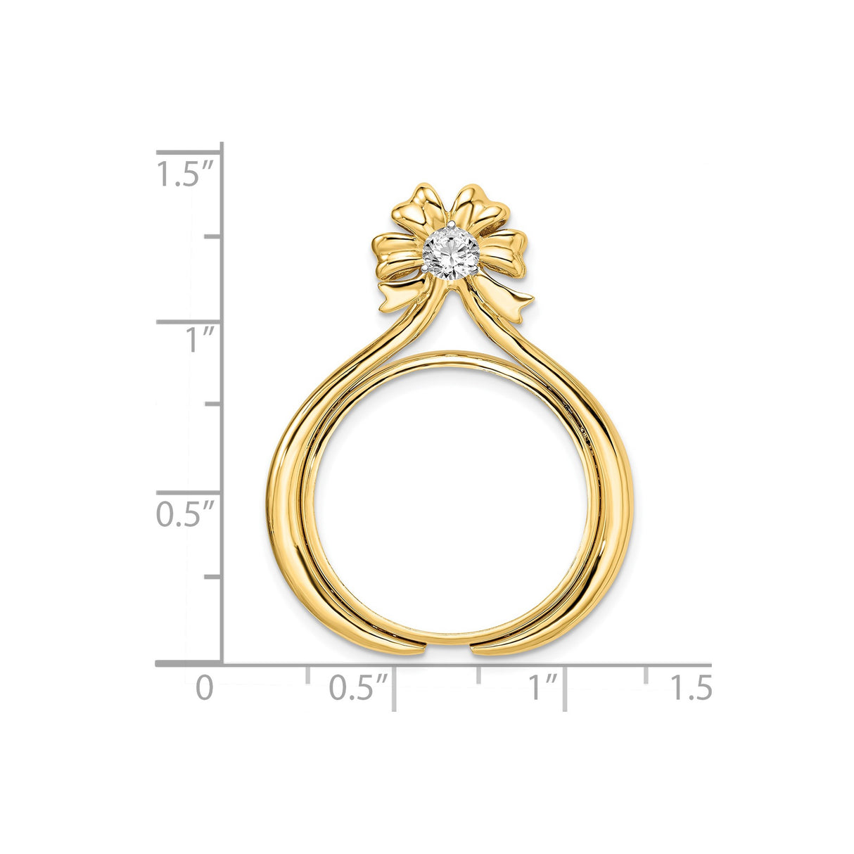 22 mm 14k Multi-Tone Gold coin bezel for Australian Sovereign — size reference (ruler)