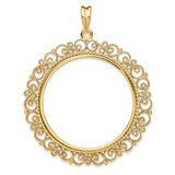 37 mm 14k Yellow Gold coin bezel for Austria €100 Philharmonic