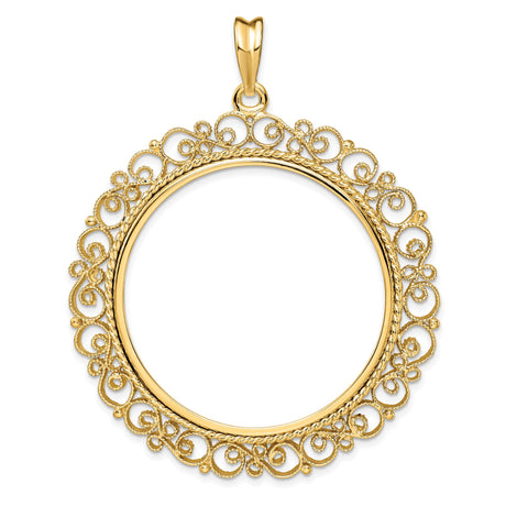 37 mm 14k Yellow Gold coin bezel for Austria €100 Philharmonic