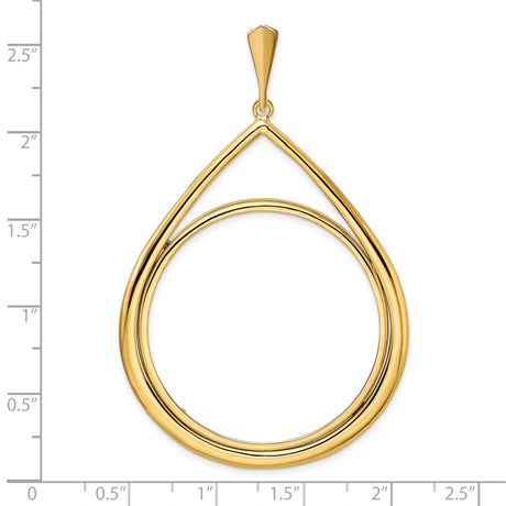 37 mm 14k Yellow Gold coin bezel for Austria €100 Philharmonic — size reference (ruler)