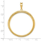 37 mm 14k Yellow Gold coin bezel for Austria €100 Philharmonic — size reference (ruler)