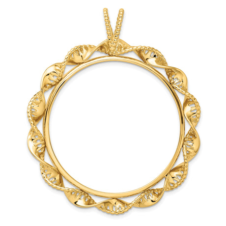 37 mm 14k Yellow Gold coin bezel for Austria €1.50 Philharmonic