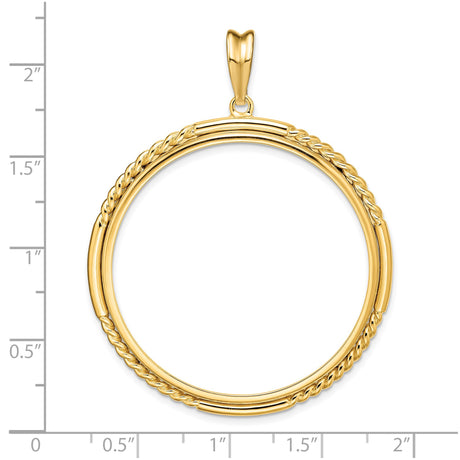 37 mm 14k Yellow Gold coin bezel for Austria €1.50 Philharmonic — size reference (ruler)