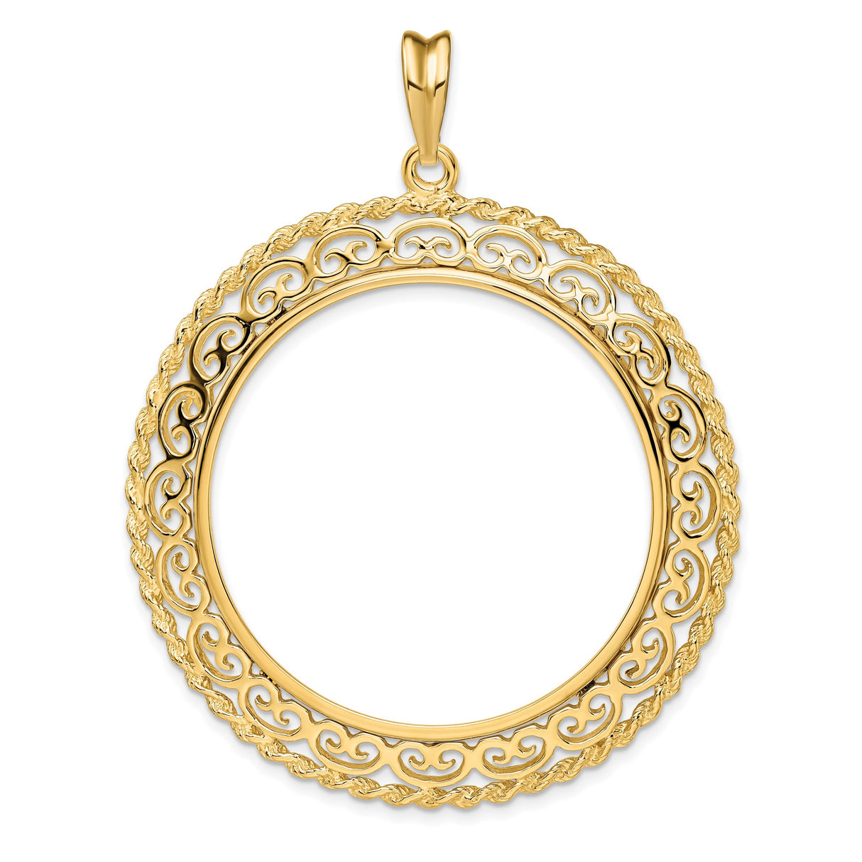 37 mm 14k Yellow Gold coin bezel for Austria €1.50 Philharmonic