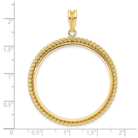 37 mm 14k Yellow Gold coin bezel for Austria €1.50 Philharmonic — size reference (ruler)