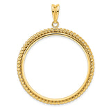 37 mm 14k Yellow Gold coin bezel for Austria €1.50 Philharmonic