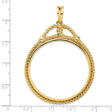 37 mm 14k Yellow Gold coin bezel for Austria €1.50 Philharmonic — size reference (ruler)