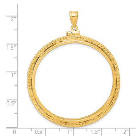 37 mm 14k Yellow Gold coin bezel for Austria €1.50 Philharmonic — size reference (ruler)