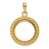 16 mm 14k Yellow Gold coin bezel for Austria €10 Philharmonic