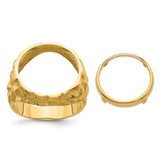 16 mm 14k Yellow Gold coin bezel ring for Austria €10 Philharmonic