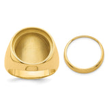 16 mm 14k Yellow Gold coin bezel ring for Austria €10 Philharmonic