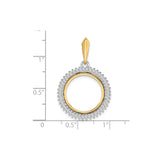 16 mm 14k Multi-Tone Gold coin bezel for Austria €10 Philharmonic — size reference (ruler)