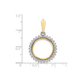 16 mm 14k Multi-Tone Gold coin bezel for Austria €10 Philharmonic — size reference (ruler)