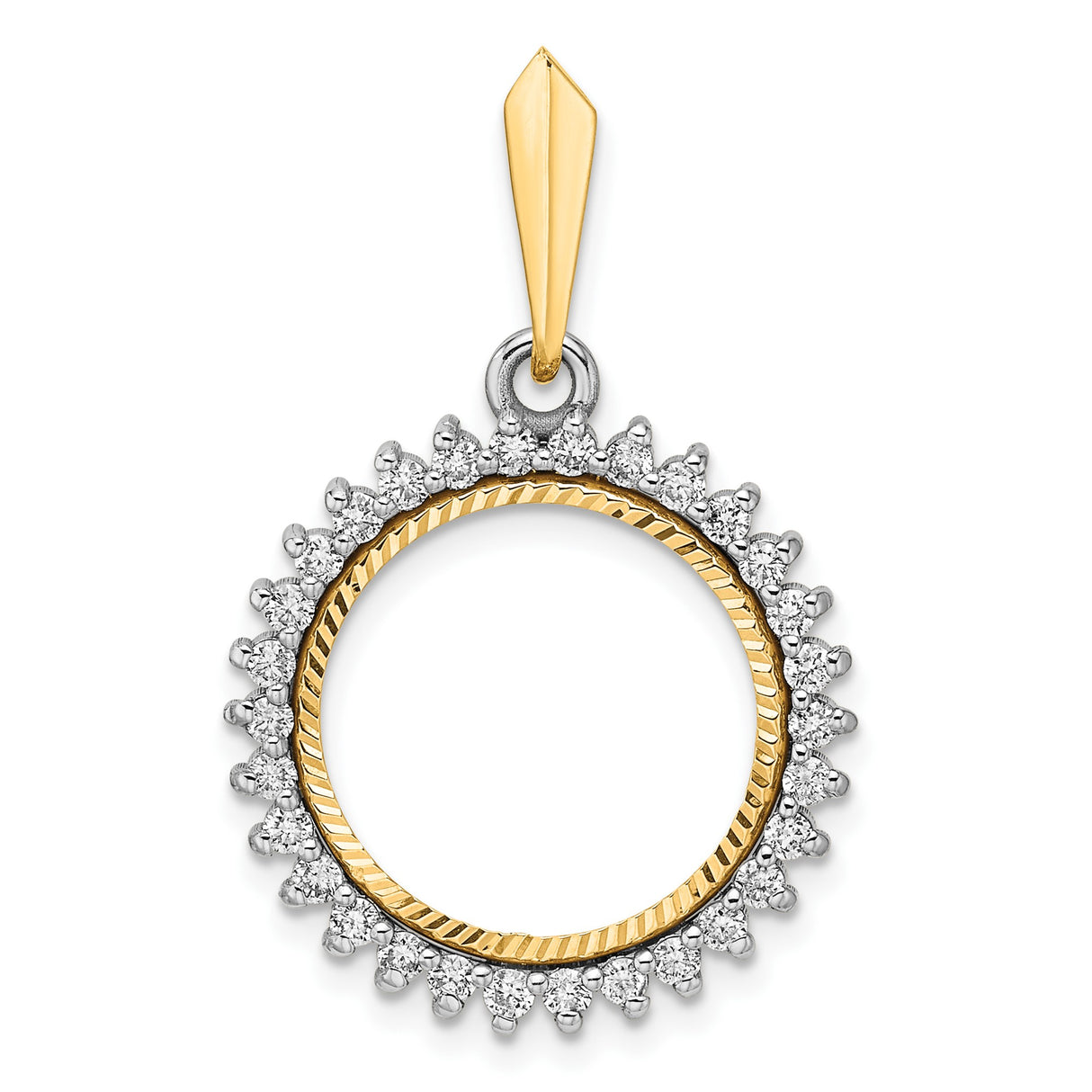 16 mm 14k Multi-Tone Gold coin bezel for Austria €10 Philharmonic