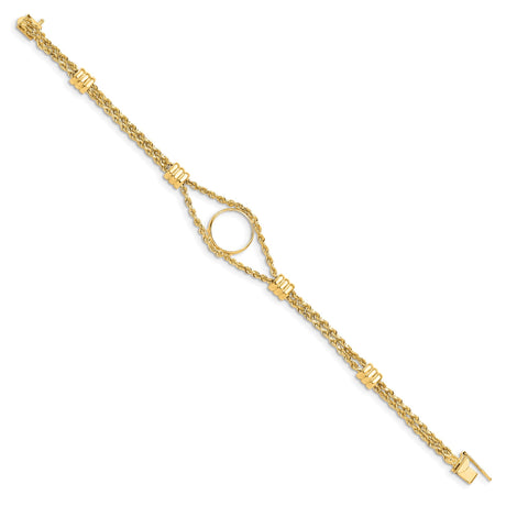 13 mm 14k Yellow Gold coin bezel bracelet for Austria €4 Philharmonic — alternate view