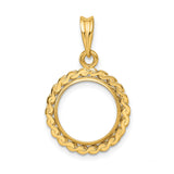 13 mm 14k Yellow Gold coin bezel for Austria €4 Philharmonic