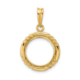 13 mm 14k Yellow Gold coin bezel for Austria €4 Philharmonic