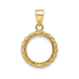 13 mm 14k Yellow Gold coin bezel for Austria €4 Philharmonic