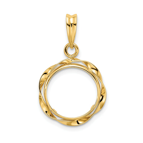 13 mm 14k Yellow Gold coin bezel for Austria €4 Philharmonic
