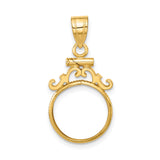 13 mm 14k Yellow Gold coin bezel for Austria €4 Philharmonic
