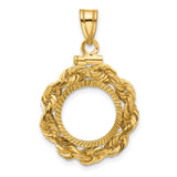 13 mm 14k Yellow Gold coin bezel for Austria €4 Philharmonic