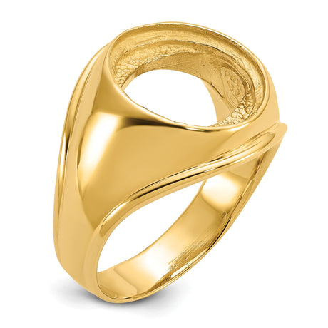 13 mm 14k Yellow Gold coin bezel ring for Austria €4 Philharmonic — additional image