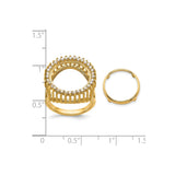 13 mm 14k Yellow Gold coin bezel ring for Austria €4 Philharmonic — size reference (ruler)